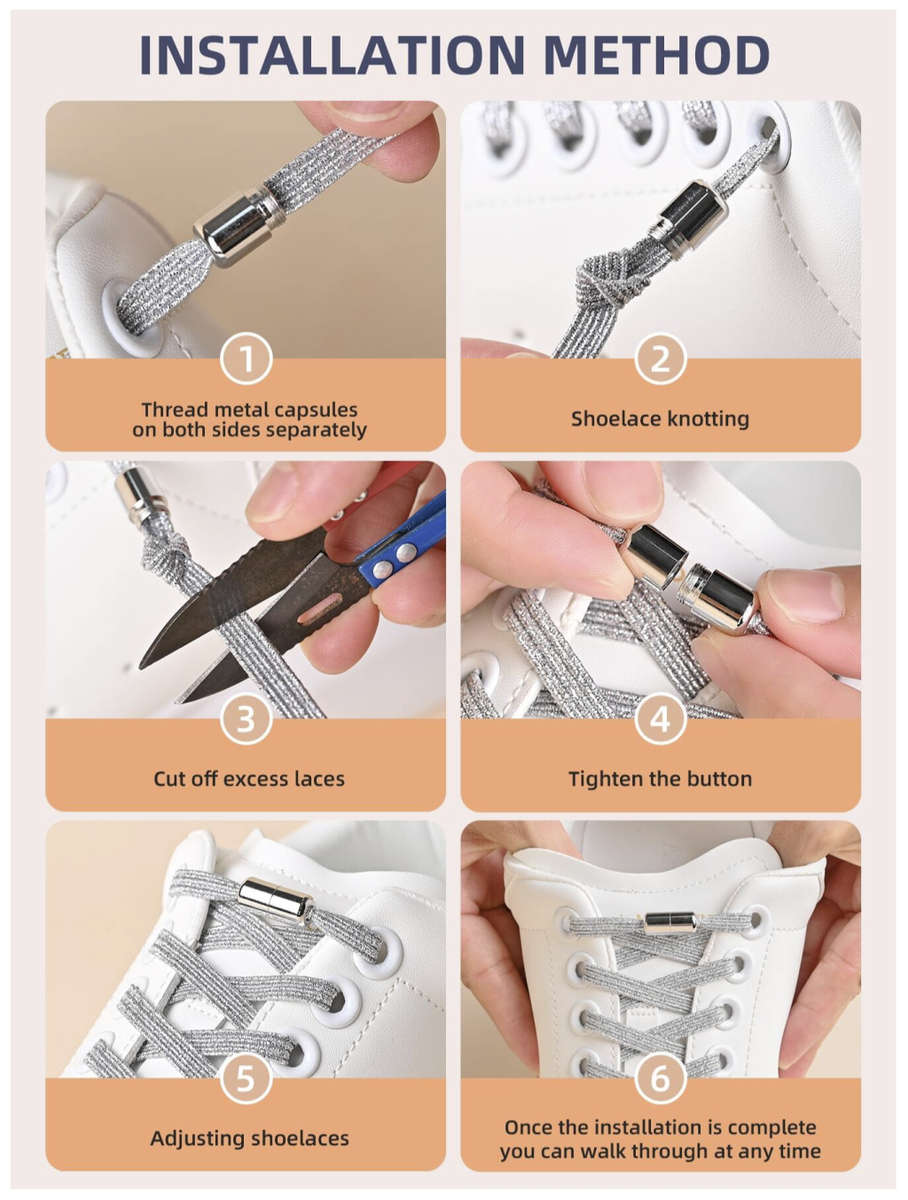 No Tie Shoelace (Silver)