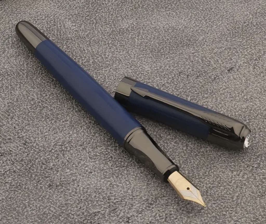 Metal Frosted Blue Fountain Pen