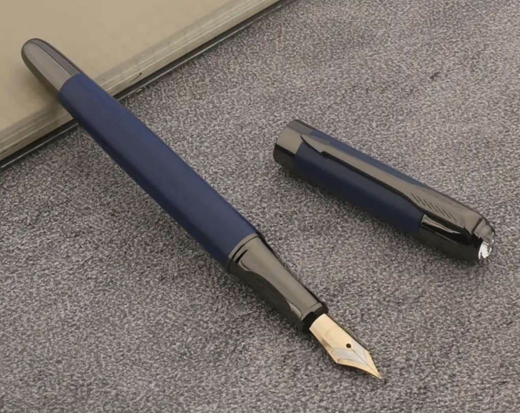Metal Frosted Blue Fountain Pen