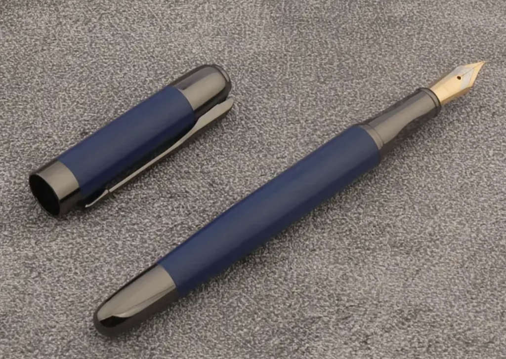Metal Frosted Blue Fountain Pen