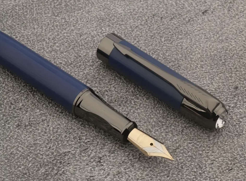 Metal Frosted Blue Fountain Pen