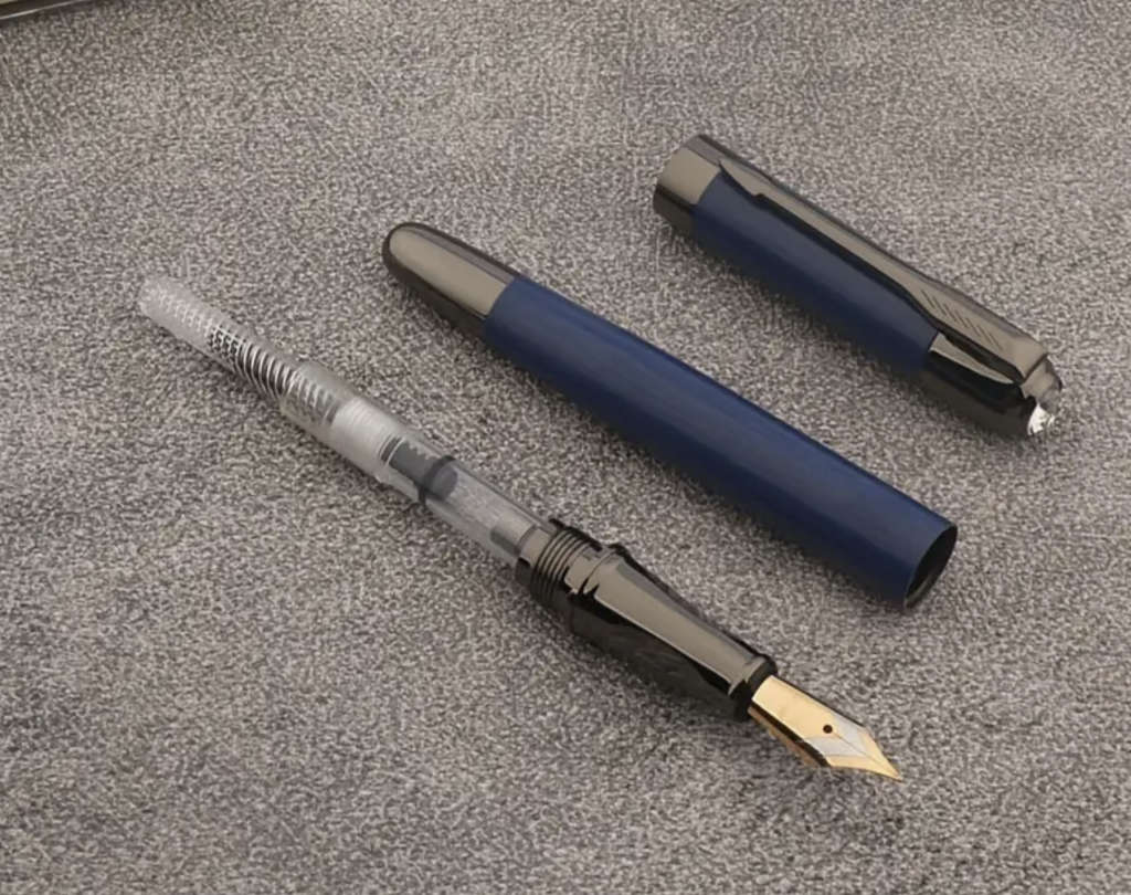 Metal Frosted Blue Fountain Pen
