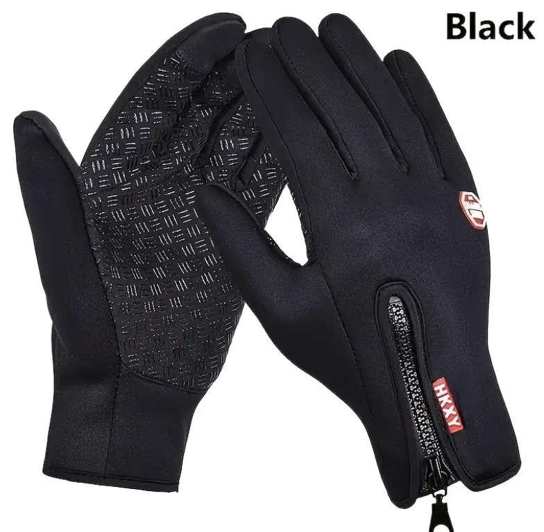 Waterproof Touchscreen Gloves (Black) Size - Small