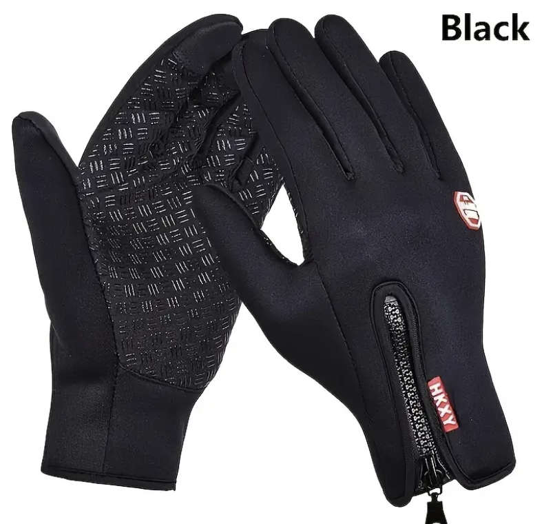 Waterproof Touchscreen Gloves (Black) Size - Small