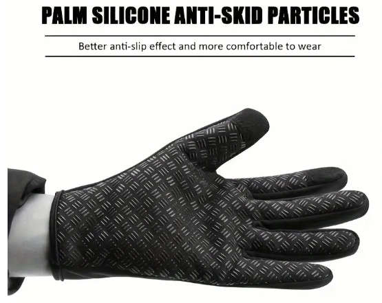 Waterproof Touchscreen Gloves (Black) Size - Small