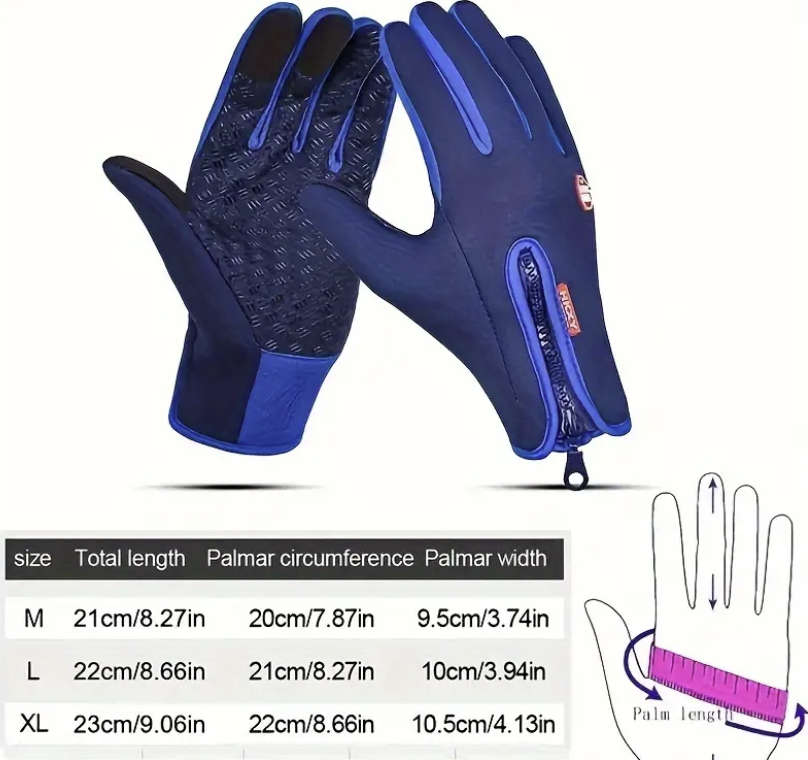 Waterproof Touchscreen Gloves (Black) Size - Small