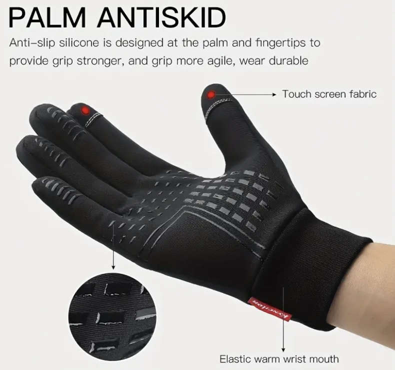 Windproof Touch Screen Wear-resistant Shock-absorbing Gloves (Black)