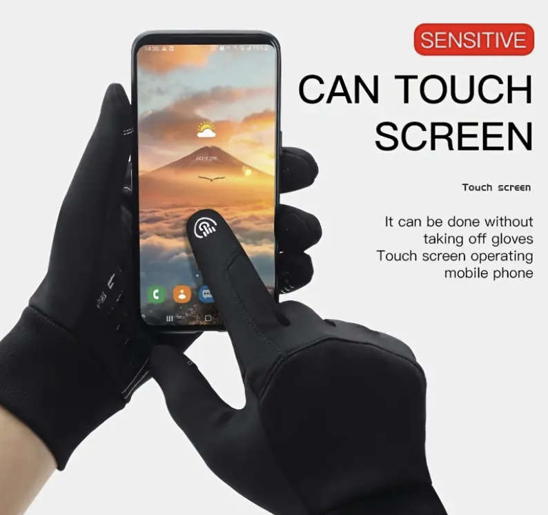 Windproof Touch Screen Wear-resistant Shock-absorbing Gloves (Black)