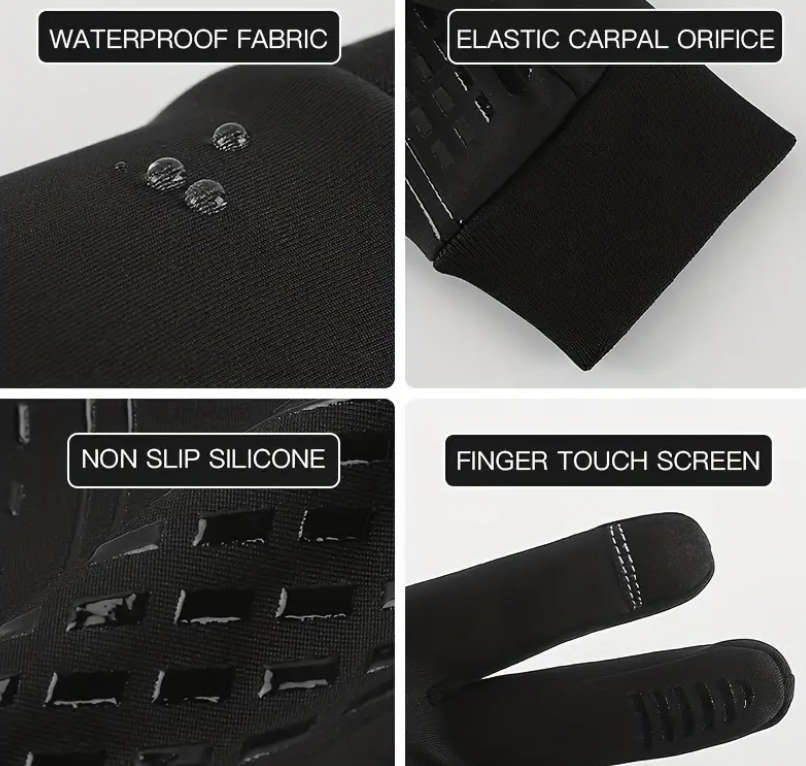 Windproof Touch Screen Wear-resistant Shock-absorbing Gloves (Black)