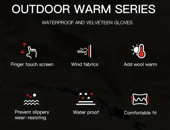 Windproof Touch Screen Wear-resistant Shock-absorbing Gloves (Black)