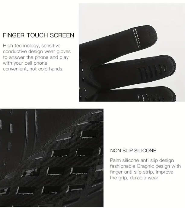 Windproof Touch Screen Wear-resistant Shock-absorbing Gloves (Black)