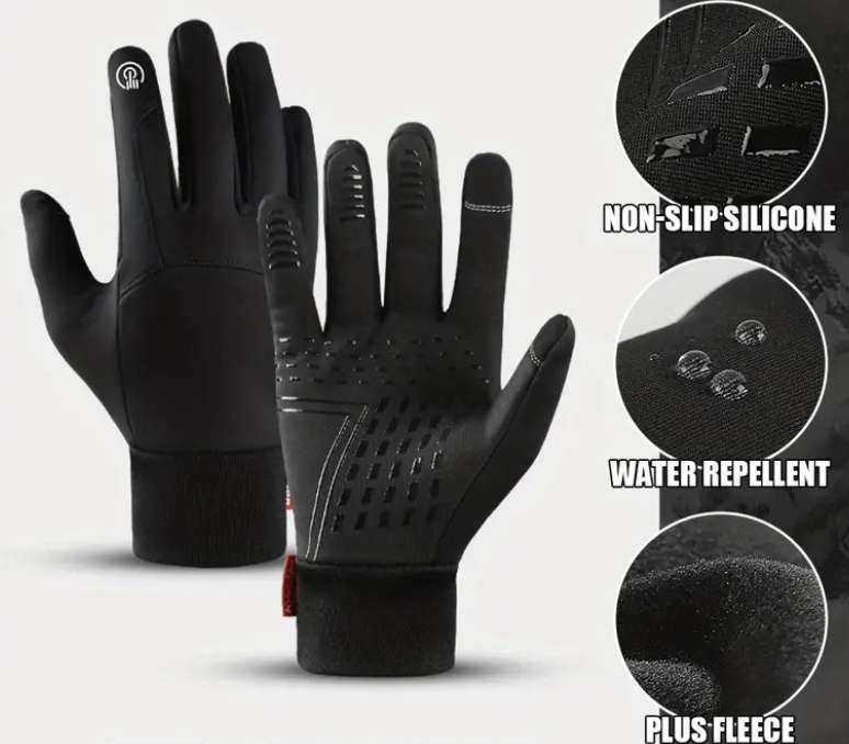 Windproof Touch Screen Wear-resistant Shock-absorbing Gloves (Black)