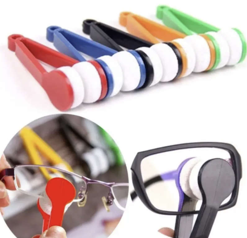 Two-side Glasses Brush Microfiber Cleaner (RED)