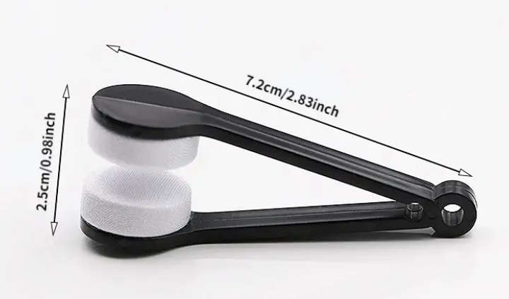 Two-side Glasses Brush Microfiber Cleaner (RED)