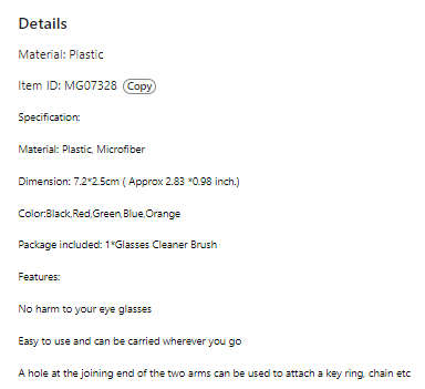 Two-side Glasses Brush Microfiber Cleaner (RED)