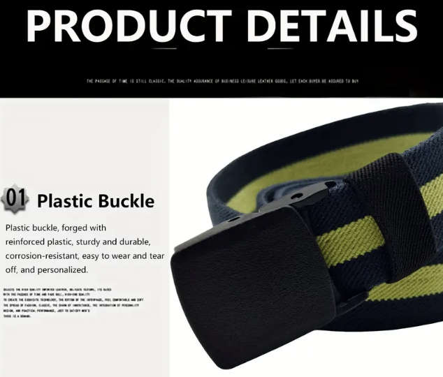 ***GOLF*** Striped Canvas Trendy Belt 130cm