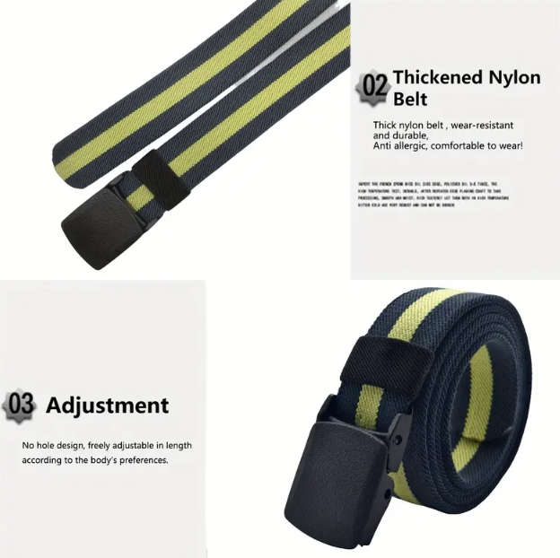***GOLF*** Striped Canvas Trendy Belt 130cm