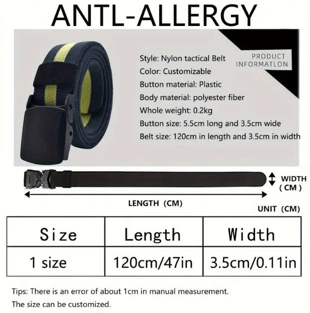 ***GOLF*** Striped Canvas Trendy Belt 130cm