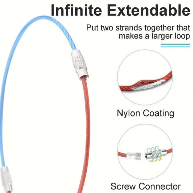 10pcs / 1 pack Stainless Steel Multi-purpose Cable Wire (Multi-colour pack)