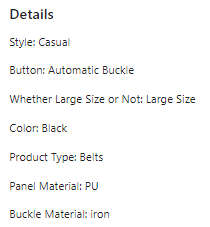 ***GOLF*** Black PU Leather 160cm - 170cm Adjustable Belt