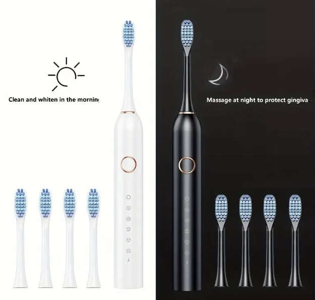 6 Cleaning Mode Electric Toothbrush (Black)