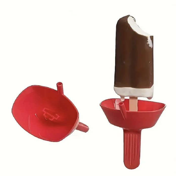 No Drip Popsicle / Ice Cream Stick Holder with Straw (YELLOW)
