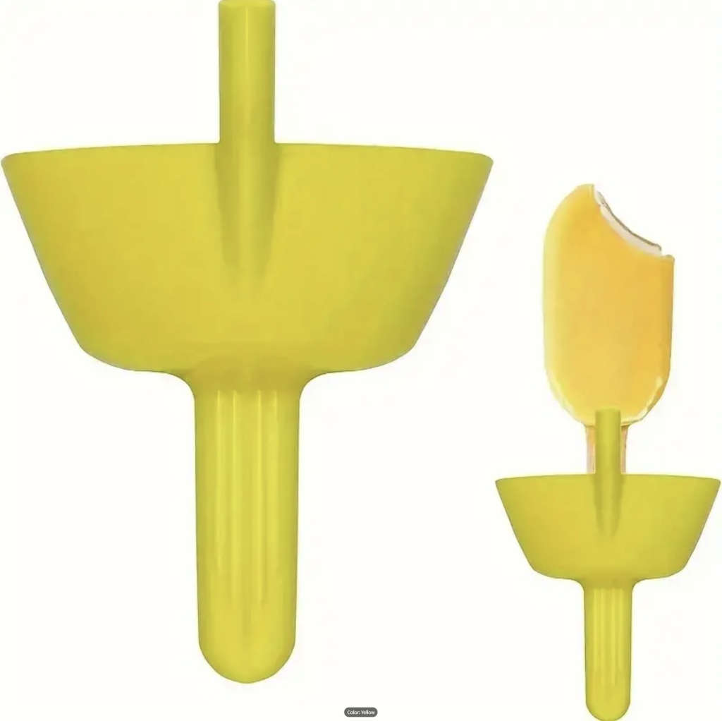 No Drip Popsicle / Ice Cream Stick Holder with Straw (YELLOW)