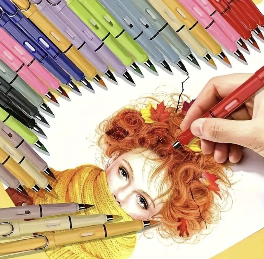 Eternity Pencil (Black Pencil + 36 coloured Lead tips) - Never needs sharpening!!!