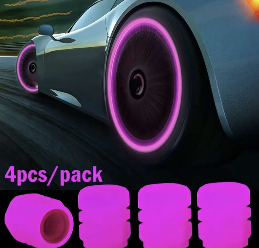 Bright Purple Glow-in-the-Dark Tyre Valve Cap