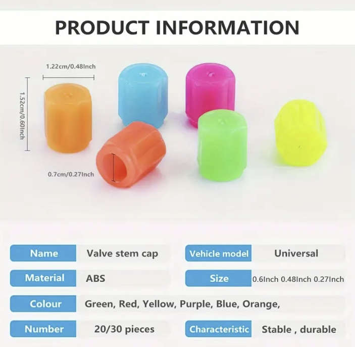 Bright Purple Glow-in-the-Dark Tyre Valve Cap