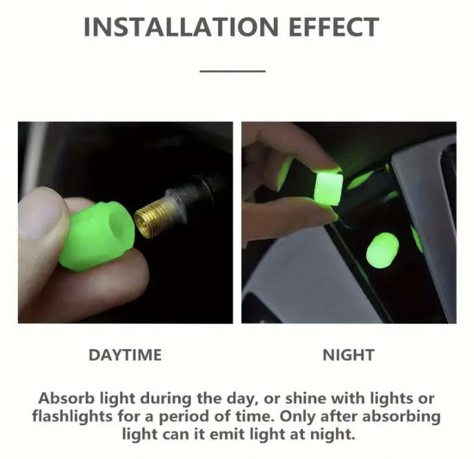 Bright Purple Glow-in-the-Dark Tyre Valve Cap