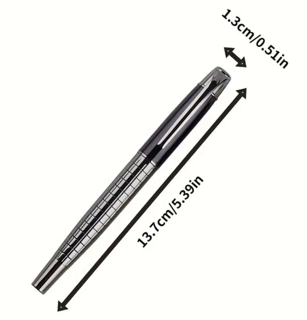 Luxury Silver Fountain Pen with Iridium 0.5mm Nib