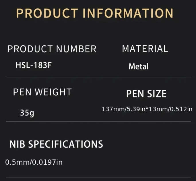 Luxury Silver Fountain Pen with Iridium 0.5mm Nib