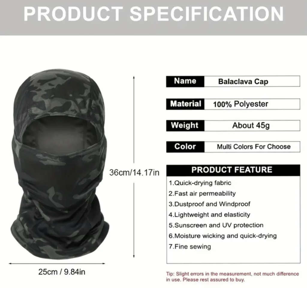 Black Camo Balaclava
