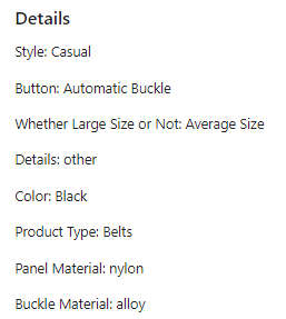 ***GOLF*** Black Canvas Automatic Buckle Belt 150cm