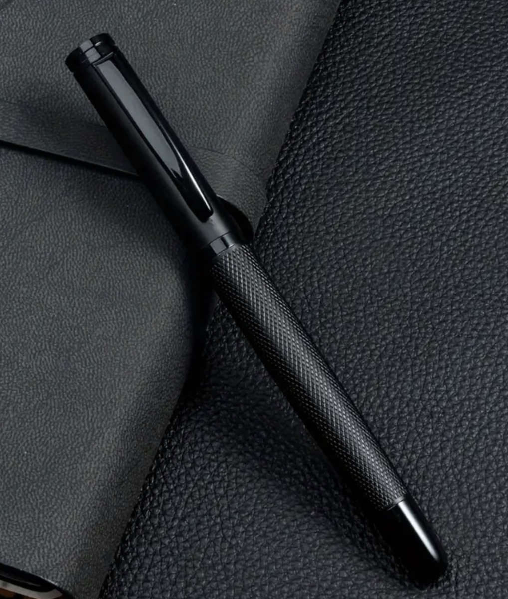 Matte Black Metal Roller Ball Pen