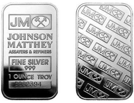 clad silver new Jm bullion bars with lazer printed serial numbers