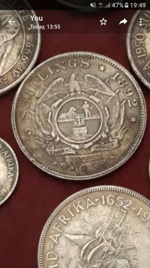 1892 5 shilling paul kruger