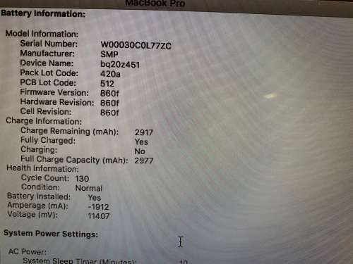 Macbook Pro 13" Late 2011 i7 16GBRAM 250GB SSD