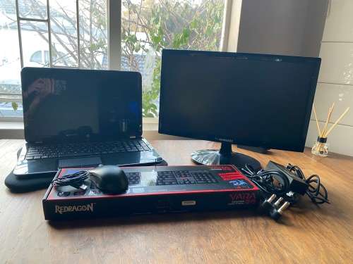 HP Pavillion 15` Bundled with Redragon Gaming keyboard, Razer Mouse, Samsung Monitor and Sleeve