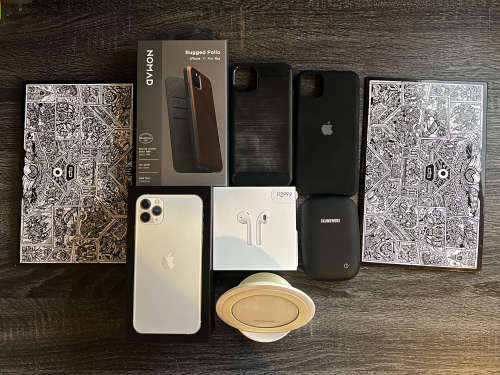 iPhone 11 Pro MAX + Brand New AirPods 2 + Accessories