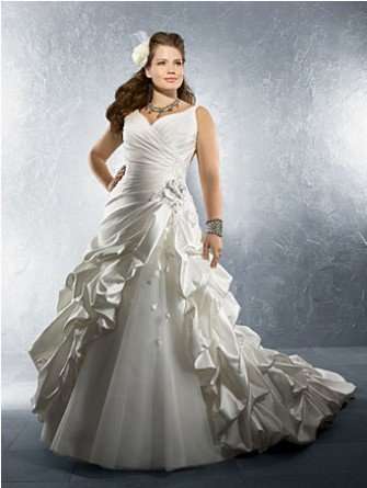 Satin Plus Size Ruched Beaded Appliques Wedding Dress - IN STOCK - Available immediately