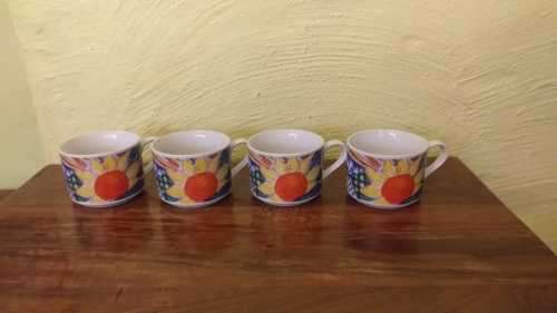 Rare Retro 1980`s China Pearl Stoneware Coffee Cups
