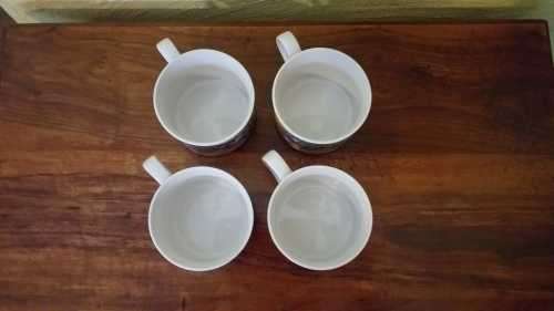 Rare Retro 1980`s China Pearl Stoneware Coffee Cups
