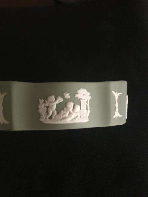 WEDGEWOOD JASPERWARE CLASSIC JADE GREEN OVAL TRAY