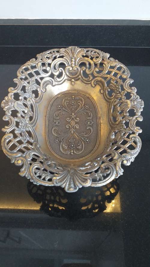 `SPECTACULAR` VINTAGE!!! FRENCH MOD DEP FILIGREE BASKET WITH BRASS FINISH