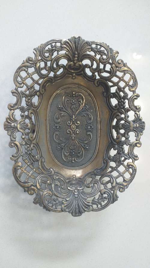 `SPECTACULAR` VINTAGE!!! FRENCH MOD DEP FILIGREE BASKET WITH BRASS FINISH