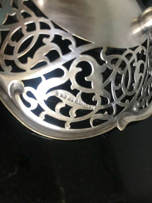 BEAUTIFUL `SERANCO SP ON B` FOOTED BON BON DISH/NUT BOWL