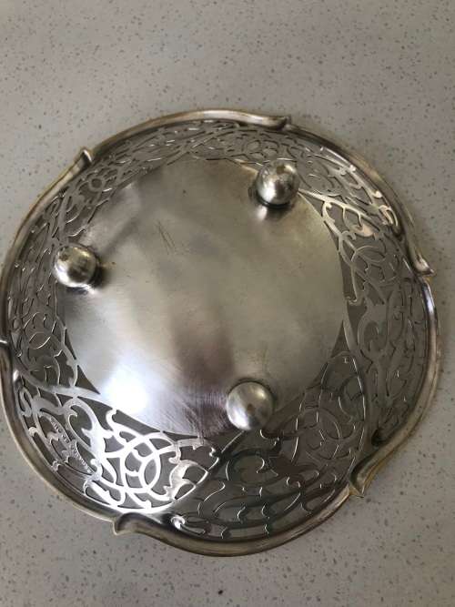 BEAUTIFUL `SERANCO SP ON B` FOOTED BON BON DISH/NUT BOWL