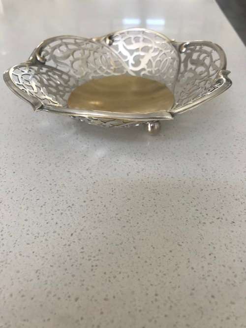 BEAUTIFUL `SERANCO SP ON B` FOOTED BON BON DISH/NUT BOWL